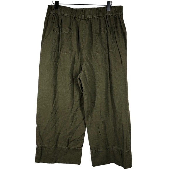 Joie Green Linen Blend Wide Leg Cropped Pants Size XL - Picture 5 of 7